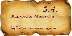 Stipkovits Alexandra névjegykártya